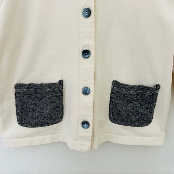 Minimalist French Girl Barn Jacket Coat Feminine Black Cream Size Small - Picture 5 of 11